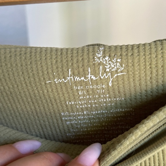 Free People Ribbed Bralette Sage Green - Picture 3 of 3